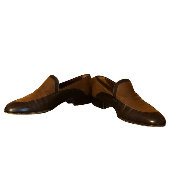 Bally Vintage Italian Leather 2-tone Slip On Dress Shoes Handmade in Italy - Picture 4 of 8